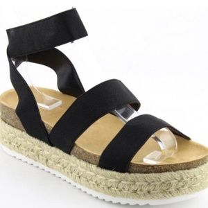 Black Espadrille Sandals *see description for size